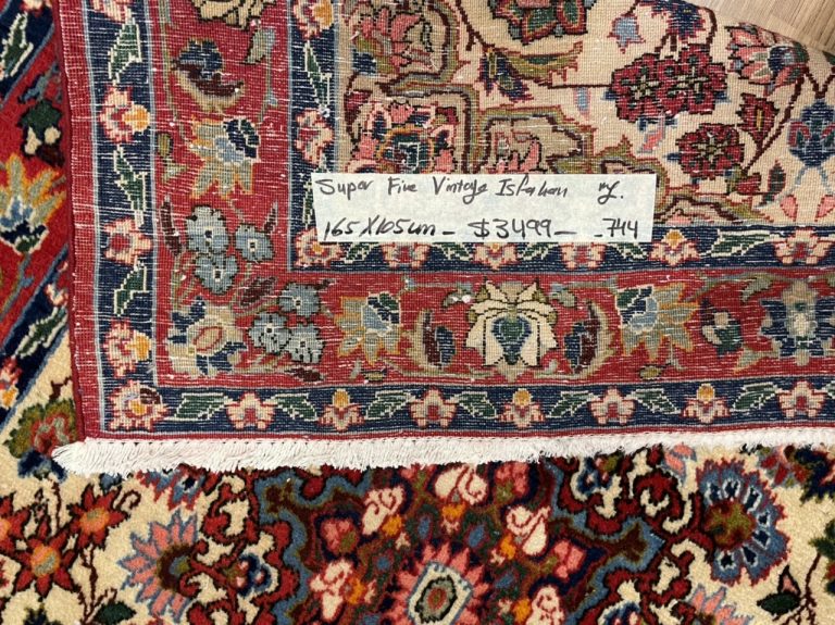 Super fine vintage Persian Isfahan rug 165 cm. X 105 cm. - Image 2