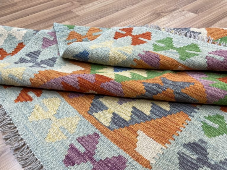 Bohemian wool Afghan kilim rug 150 cm. X 100 cm. - Image 3