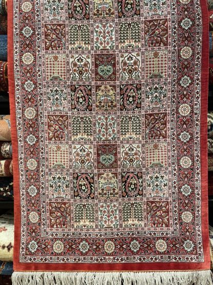 Premium quality signature Persian Qom pure silk rug 97 cm. X 61 cm. - Image 3