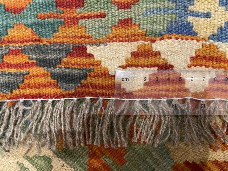 Bohemian wool small kilim rug 95 cm. X 61 cm. - Image 5