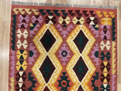 Tribal boho wool kilim rug 155 cm. X 104 cm. - Image 3