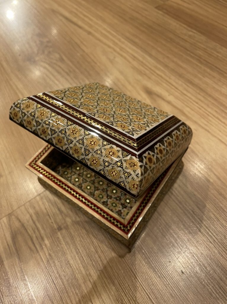 Persian Isfahan handmade inlaid Jewellery box