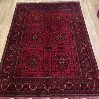 Persian tribal wool red rug