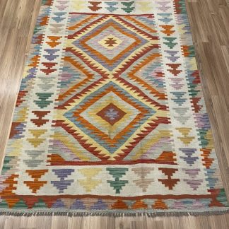 Bohemian medium size 208m. X 146 cm. wool kilim rug