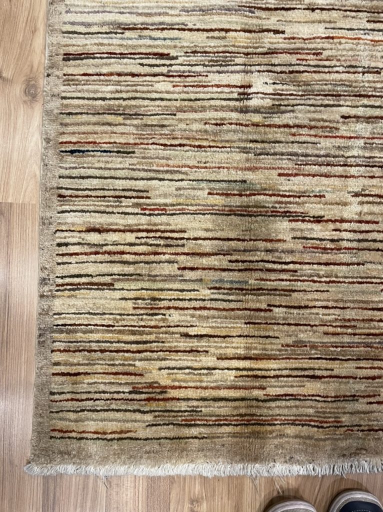 Very Fine Tribal Gabbeh Style Wool Stripe Rug size 145 cm. X 97 cm.