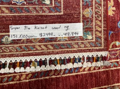 Premium Quality Super Kazak wool rug size 151 cm. X 100 cm. Persian rug