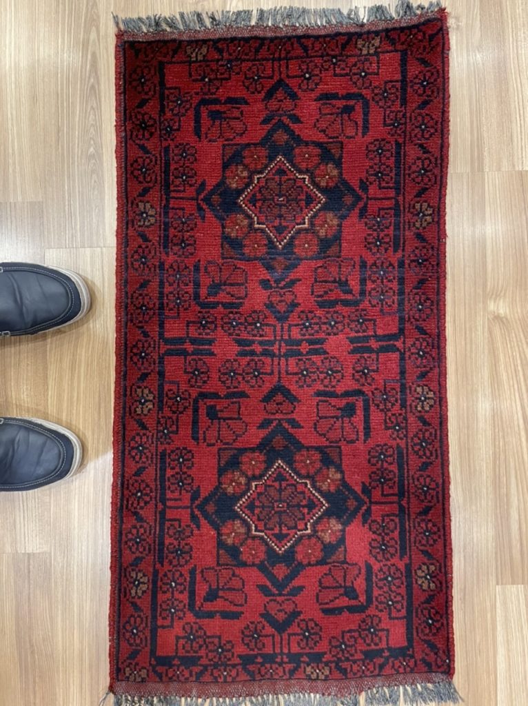 Persian Tribal Wool rug size: 101 cm. X 52 cm.