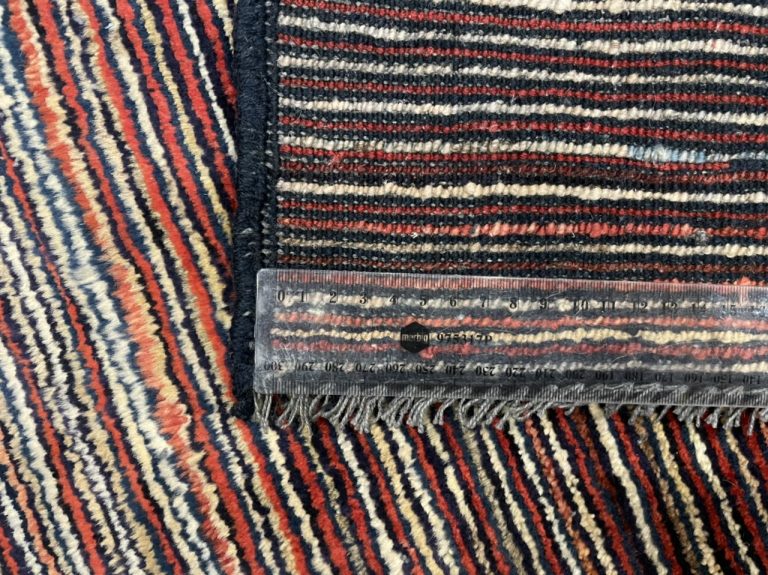 Persian Tribal Gabbeh Wool Stripe Small Rug size 75 cm. X 61 cm.