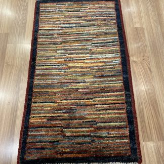 Persian Tribal Gabbeh Wool Stripe Small Rug size 91 cm. X 53 cm.