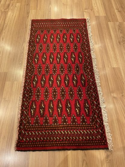 Persian Tribal Princess Bokhara Wool rug size: 99 cm. X 48 cm.