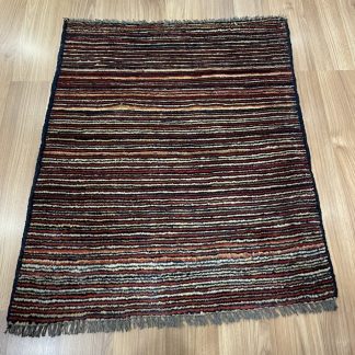 Persian Tribal Gabbeh Wool Stripe Small Rug size 75 cm. X 61 cm.