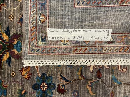 Premium Quality Persian Soltani Chobi large wool rug size 202 cm. X 151 cm.