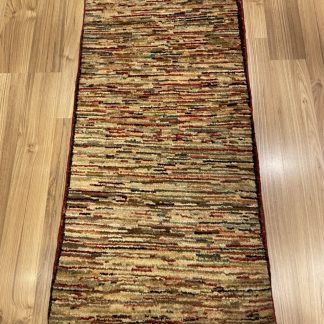 Persian Tribal Gabbeh Wool Stripe Small Rug size 98 cm. X 46 cm.