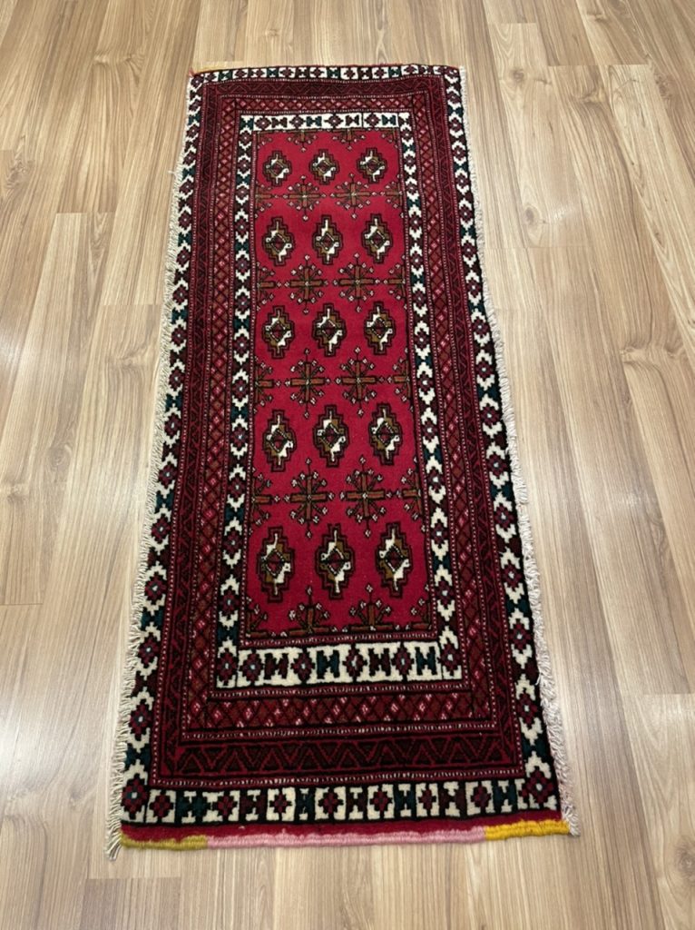 Persian Tribal Princess Bokhara Wool rug size: 129 cm. X 50 cm.