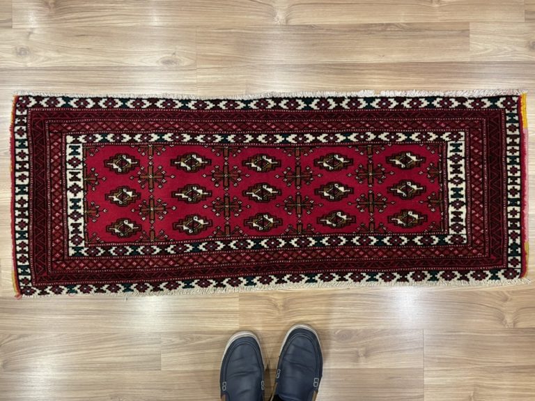 Persian Tribal Princess Bokhara Wool rug size: 129 cm. X 50 cm.