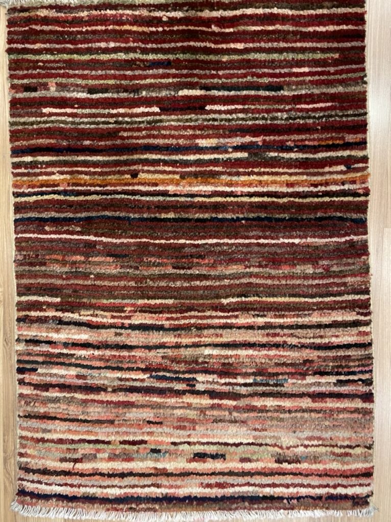 Persian Tribal Gabbeh Wool Stripe Small Rug size 78 cm. X 55 cm.