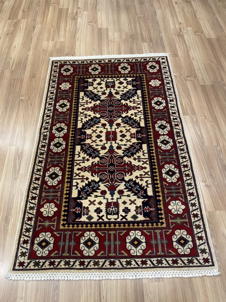 Super Fine Persian Kazak large wool rug size 156 cm. X 98 cm.