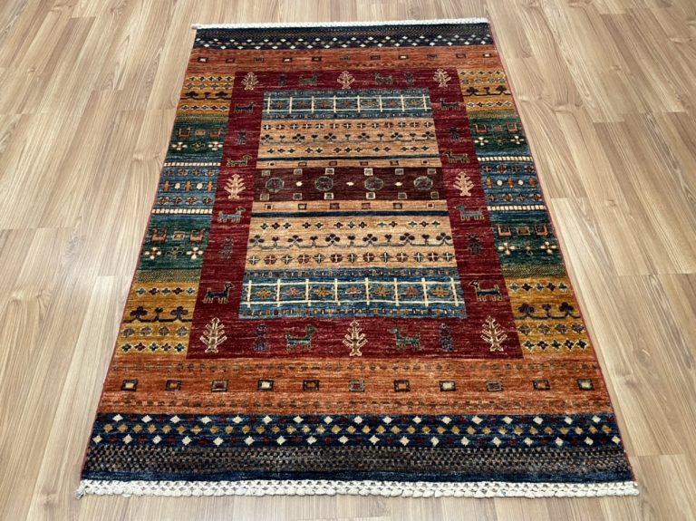 Premium Quality Persian Gabbeh Chobi wool rug size 154 cm. X 103 cm.