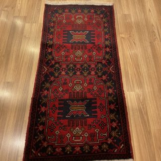 Persian Tribal Wool rug size: 102 cm. X 54 cm.