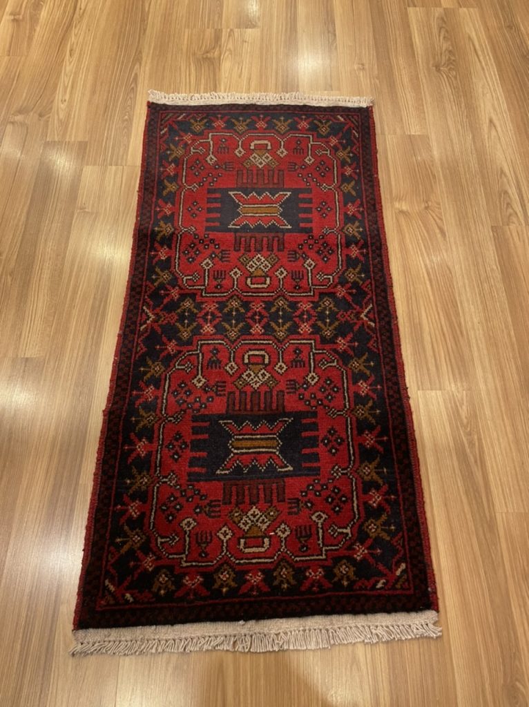 Persian Tribal Wool rug size: 102 cm. X 54 cm.