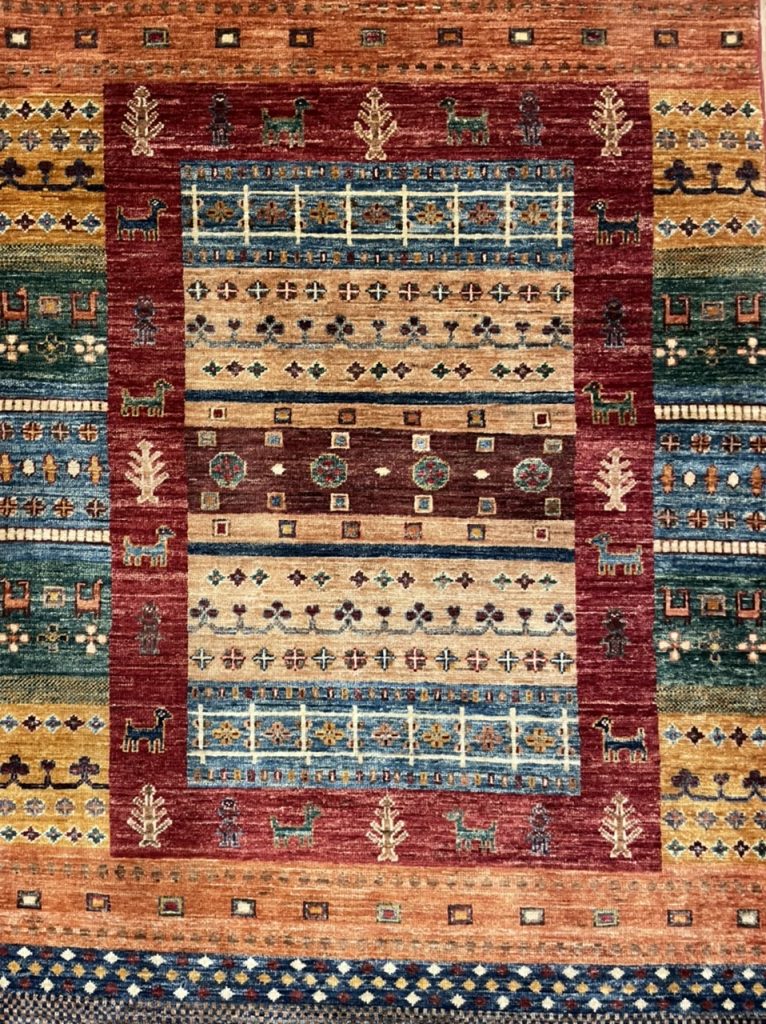 Premium Quality Persian Gabbeh Chobi wool rug size 154 cm. X 103 cm.