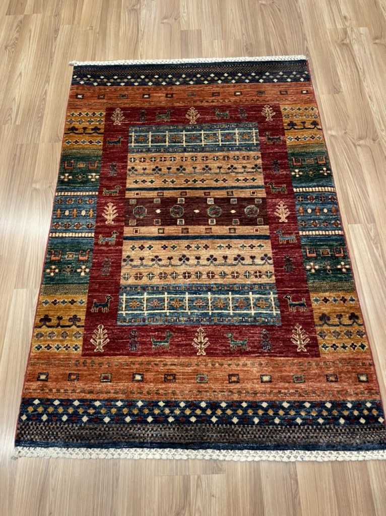 Premium Quality Persian Gabbeh Chobi wool rug size 154 cm. X 103 cm.