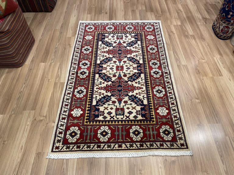 Super Fine Persian Kazak large wool rug size 156 cm. X 98 cm.