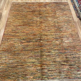 Very Fine Tribal Gabbeh Style Wool Stripe Persian Rug size 242 cm. X 191 cm.