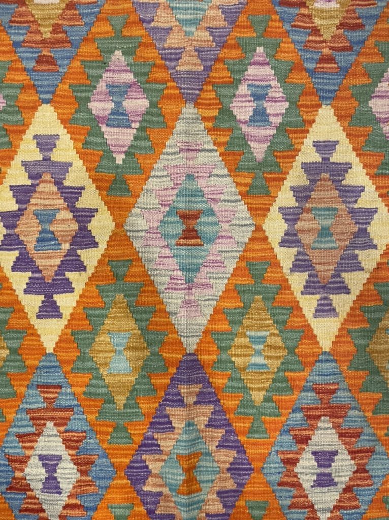 Persian Boho Handwoven Wool Size 156 cm. X 108 cm. Kilim Rug