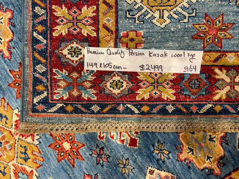 Premium quality Persian Kazak wool rug size 149 cm. X 105 cm.