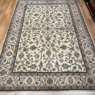 Premium quality Persian Naieen silk and wool rug 298 cm. X 200 cm.