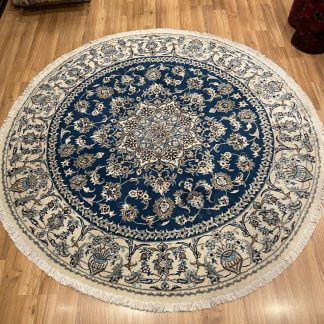 Premium quality Persian Naieen round rug 200 cm. D.