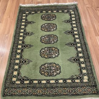 Persian rug sale - Adelaide Central Market - Premium Quality Princess Bokhara light green small wool rug 92 cm. X 63 cm.