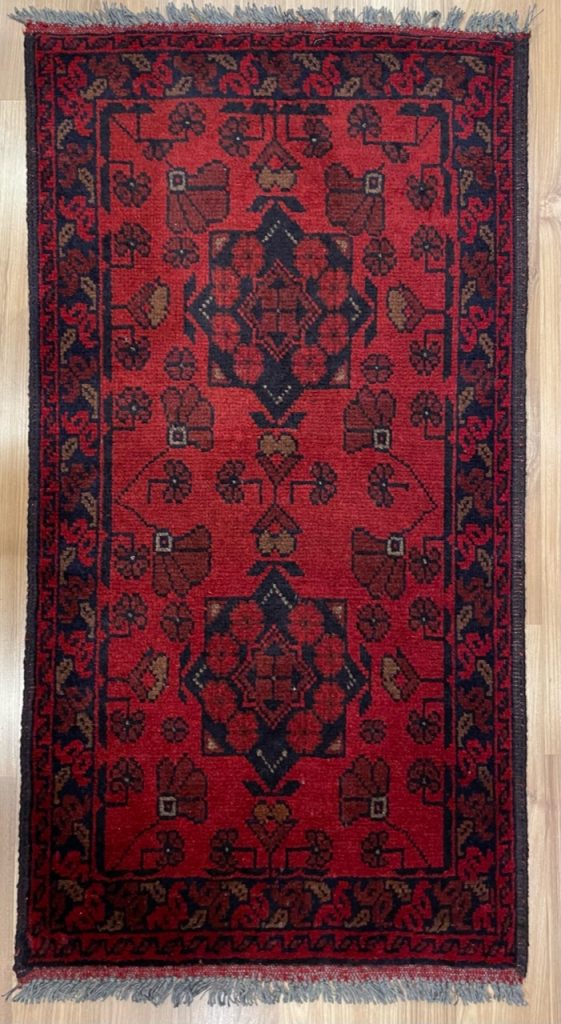 Adelaide Persian rug sale - Free Post -Persian Baloochi tribal small wool rug 105 cm. X 55 cm.