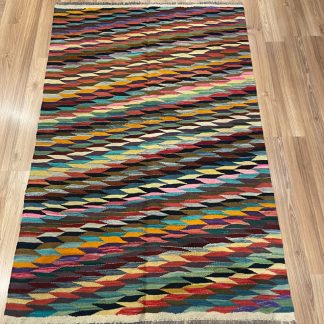 Persian rug sale -Adelaide Central Market - Persian Boho Handwoven Wool Size 150 cm. X 100 cm. Kilim Rug