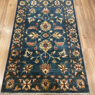 Persian rug sale - Adelaide Central Market - Very Fine Persian Blue Chobi wool rug size 123 cm. X 80 cm.