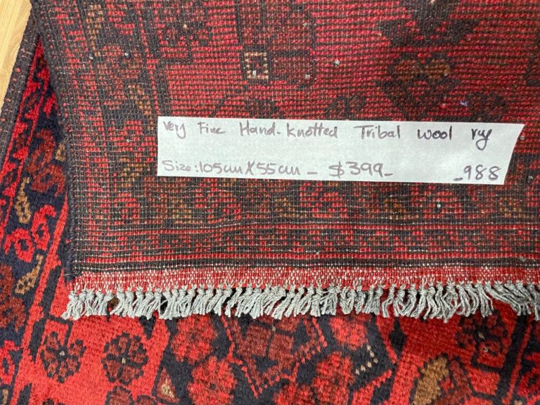 Adelaide Persian rug sale - Free Post -Persian Baloochi tribal small wool rug 105 cm. X 55 cm.