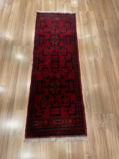 Persian rug sale - Adelaide Central Market - Persian tribal wool red runner 144 cm. X 49 cm.