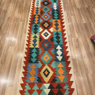 Persian rug sale - Adelaide Central Market - Persian Boho Handwoven Wool Size 300 cm. X 80 cm. Kilim Runner