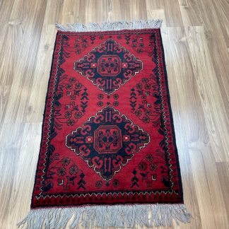 Persian rug sale - Adelaide Central Market - Premium quality Red Persian tribal small wool rug 88 cm. X 56 cm.