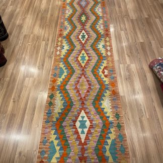 Persian rug sale - Adelaide Central Market - Persian Boho Handwoven Wool Size 303 cm. X 88 cm. Kilim Runner