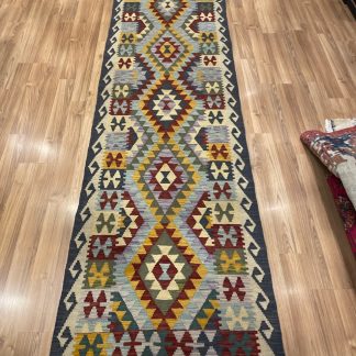 Persian rug sale - Adelaide Central Market - Persian Boho Handwoven Wool Size 312 cm. X 87 cm. Kilim Runner