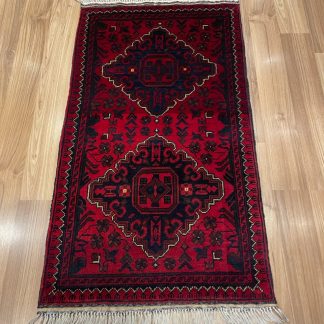 Persian rug sale - Adelaide Central Market - Premium quality Red Persian tribal small wool rug 98 cm. X 55 cm.