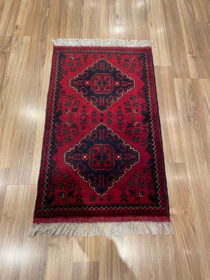 Persian rug sale - Adelaide Central market - Premium quality Red Persian tribal small wool rug 91 cm. X 55 cm.
