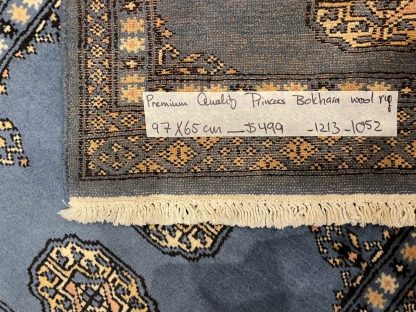 Persian rug sale - Adelaide Central Market - Premium Quality Princess Bokhara light blue small wool rug 97 cm. X 65 cm.