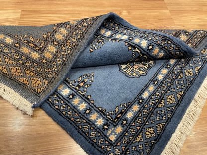 Persian rug sale - Adelaide Central Market - Premium Quality Princess Bokhara light blue small wool rug 97 cm. X 65 cm.