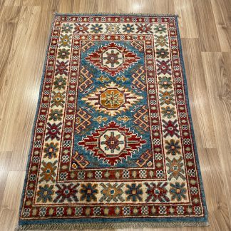 Persian rug sale - Adelaide Central Market - Very Fine Blue Persian Chobi wool rug size 94 cm. X 62 cm.