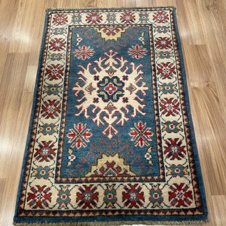 Persian rug sale - Adelaide Central Market - Very Fine Blue Persian Chobi wool rug size 92 cm. X 61 cm.