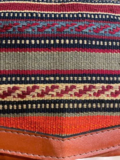 Leather bag - Persian bag - Adelaide Central Market - Leather Handbag with Persian kilim size: 23 cm. X 18 cm. X 7 cm. - Persian rugs and crafts