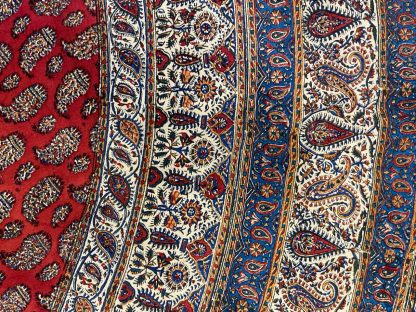 Persian Art Treasure - Adelaide Central Market - Persian Isfahan tablecloth - 200 cm. D Persian Isfahan round hand block printed red tablecloth